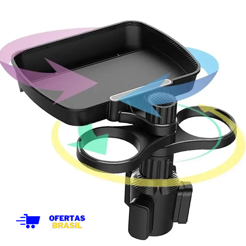 Suporte Veicular Para Carro Bebida Lanche Porta-copo Bandeja- OFB 2.0