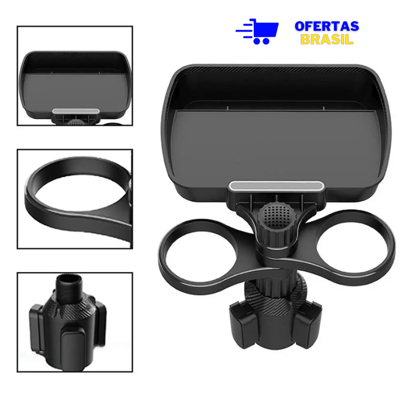 Suporte Veicular Para Carro Bebida Lanche Porta-copo Bandeja- OFB 2.0