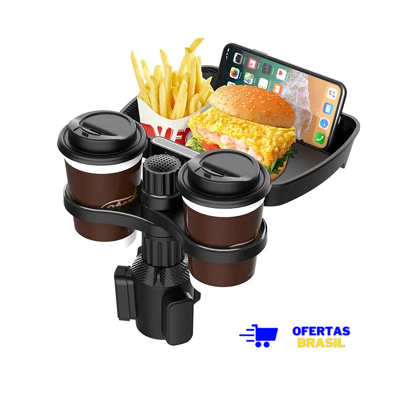 Suporte Veicular Para Carro Bebida Lanche Porta-copo Bandeja- OFB 2.0